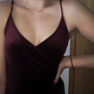 purple velvet body suit